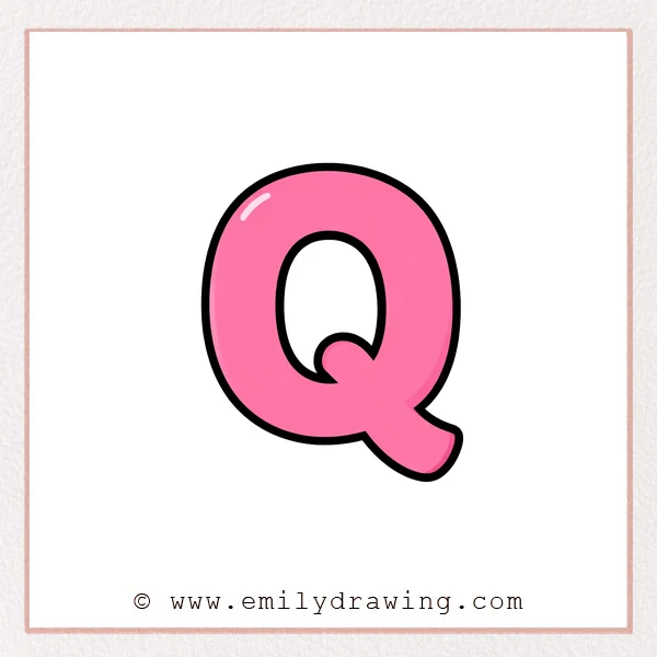Preview of Bubble Letter Q drawing